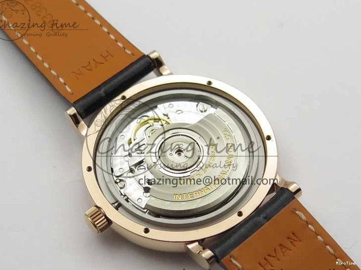 MIROTIME 1228 Durable Portofino 37mm RG V7F 1:1 Best Edition Gray Dial Diamonds Bezel on Black Leather Strap A 7089